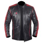 N7 Mass Effect 3 Black and Red Leather Jacket