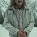 Front view of the Nicolas Cage Longlegs Jacket worn by Nicolas Cage in Longlegs.