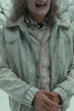 Front view of the Nicolas Cage Longlegs Jacket worn by Nicolas Cage in Longlegs.