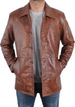 Royal Rogue Men Brown Leather Blazer - Image 2