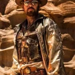 Ryan Gosling Golden Coat front-side pose in The Fall Guy 2024