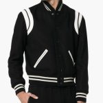 Model wearing SLP Teddy bomber Jacket front view