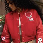 Teyana Taylor Jordan Cropped Red Varsity Jacket