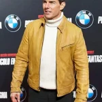 Tom Cruise wearing a beige brown leather jacket at Mission Impossible 4 premiere