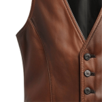 Vintage Men’s Brown Leather Vest - Image 2