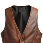Vintage Men’s Brown Leather Vest - Image 3