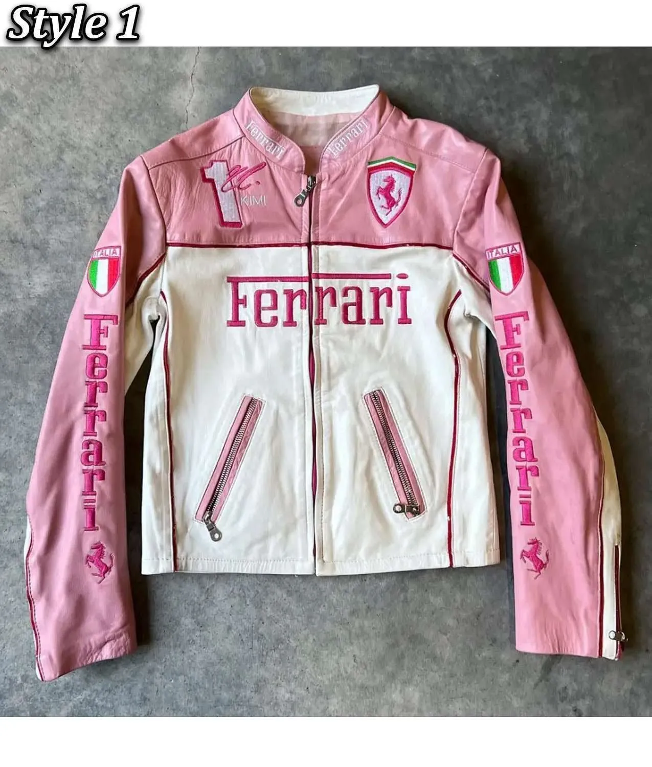 ferrari-pink-leather-jacket-01 Ferrari Pink Racer Leather Jacket - Image 1