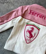 Ferrari Pink Racer Leather Jacket - Image 3