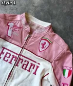 Ferrari Pink Racer Leather Jacket - Image 7