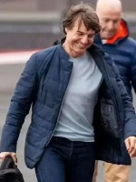 Tom Cruise Mission Impossible 8 Blue Puffer Jacket