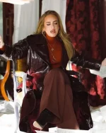 Adele Easy On Me Brown Leather Coat - Image 4
