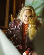 Adele Easy On Me Brown Leather Coat - Image 2