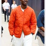 Damson Idris F1 Movie Orange Quilted Jacket