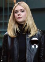Elle Fanning Faux Fur Leather Jacket - Image 3