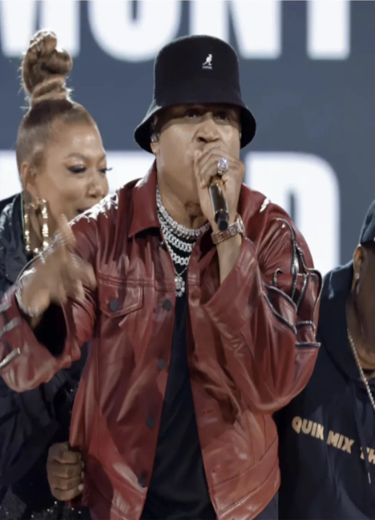 grammys-ll-cool-j-2023-maroon-leather-jacket-01 Grammys LL Cool J 2023 Maroon Leather Jacket - Image 1