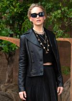 Jennifer Lawrence Black Leather Jacket - Image 3