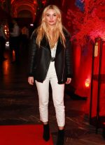 Nell Hudson at the Guardians of the Galaxy Black Shearling Leather Coat - Image 2