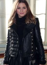 Olivia Palermo Real Black Leather Jacket