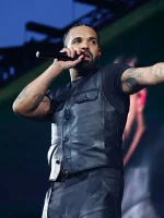 Drake Wireless Festival 2025 Black Hawk Leather Vest