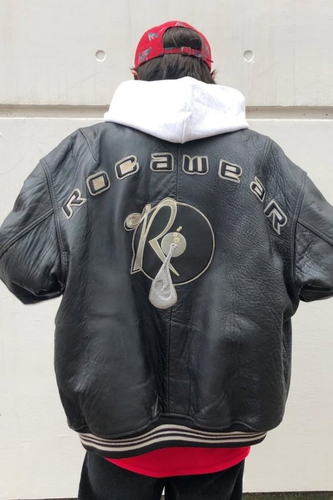 Vintage Rocawear Black Leather Jacket | USA Jacket Store