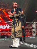 WWE RAW Seth Rollins Golden Peacock Coat - Image 2