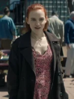 You S05 Madeline Brewer Black Leather Coat