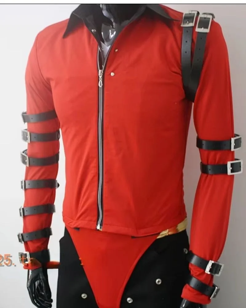 1730717088-michael-jackson-bad-red-handmade-jacket Michael Jackson Bad Red Handmade Jacket - Image 1