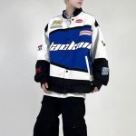 Retro Racing Jacket Letterman Baseball Bomber Varsity Jacket - Image 3