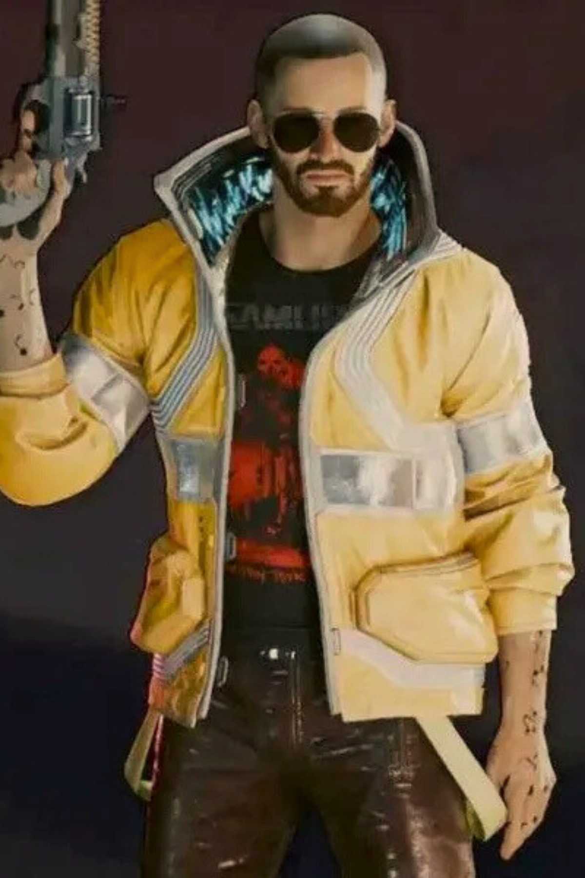 david-martinez-cyberpunk-2077-yellow-leather-jacket-01 David Martinez Cyberpunk 2077 Yellow Leather Jacket - Image 1
