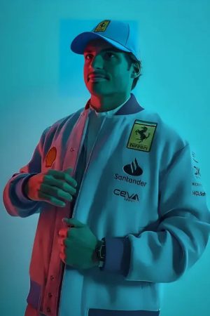 Ferrari Blue Miami Grand Prix Bomber Jacket