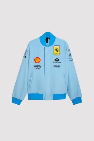 Ferrari Blue Miami Grand Prix Bomber Jacket