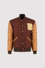 Hotline Miami Brown Letterman Jacket - Image 2