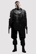 Jon Bernthal Punisher Black Leather Coat