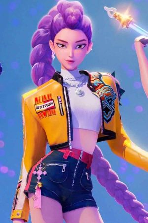 KPop Demon Hunters Rumi Yellow Leather Jacket