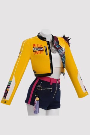 KPop Demon Hunters Rumi Yellow Leather Jacket