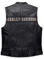 Men’s Harley Davidson Motorcycle Leather Vest - Image 2