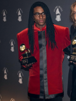 Tijan Njie red jacket full look detail – premium material and stitching