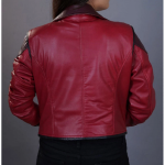 Arcane Vi LoL Red Cosplay Leather Jacket - Image 4