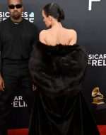 Bianca Censori Grammys 2025 Black Fur Coat