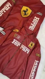Premium Ferrari F1 Leather Jacket | Streetwear Racing Jacket - Image 4