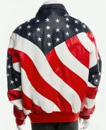 Michael Hoban American Flag Leather Jacket