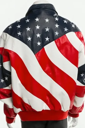Michael Hoban American Flag Leather Jacket
