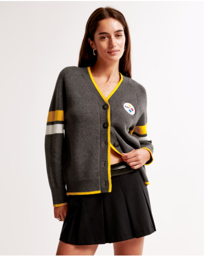 pittsburgh-steelers-luxe-loft-cardigan-01 Pittsburgh Steelers Luxe Loft Grey Cardigan
