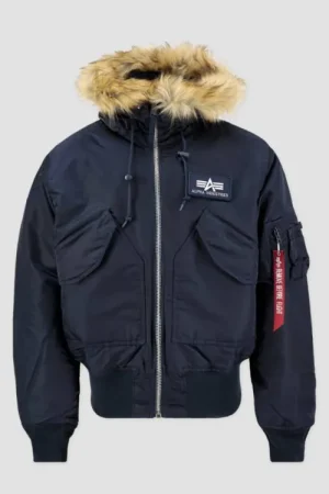 Alpha Industries 45p Navy Blue Hooded Parka Jacket