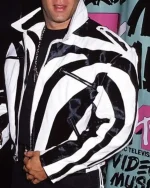 Andrew Dice Clay White And Black Leather Jacket - Image 3