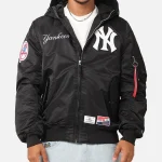 New York Yankees Alpha Industries L-2B Hooded Bomber Jacket