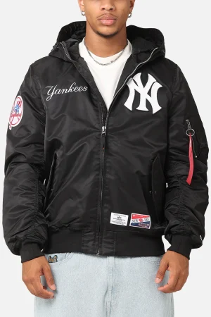 New York Yankees Alpha Industries L-2B Hooded Bomber Jacket