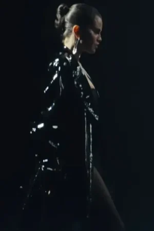 Selena Gomez In The Dark Black Coat