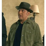Aasif Mandvi Evil Season 4 Green Suede Jacket