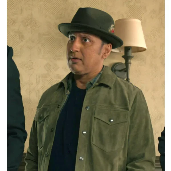 evil-ben-shakir-suede-leather-jacket-1-600x600 Aasif Mandvi Evil Season 4 Green Suede Jacket - Image 1